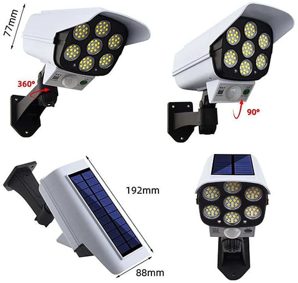 solar Wireless Motion Sensor Lights, 77 LED Flood Lights, IP66 Waterproof Wall Lights ,Easy Install Waterproof Security Lights , for House/Patio/Garage/Backyard/Porch (C2)