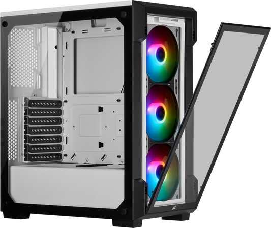 CORSAIR ICUE 220T RGB White FRONT GLASS EDITION
