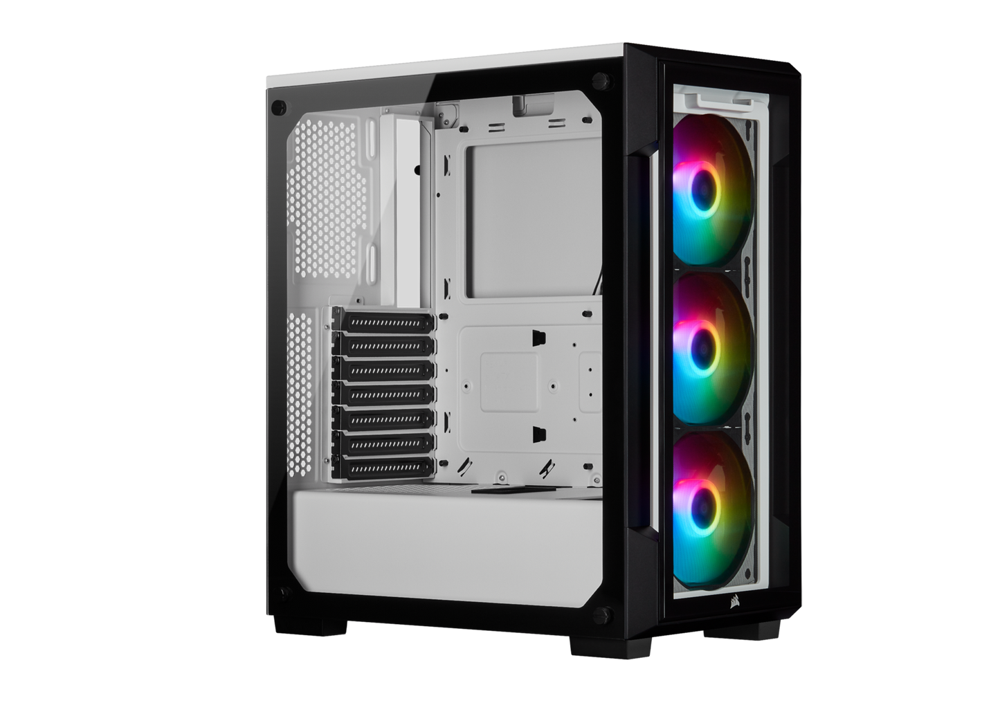 CORSAIR ICUE 220T RGB White FRONT GLASS EDITION